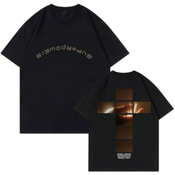 Daniel Caesar Superpowers World Tour Cross Tee Crewneck Short Sleeve Streetwear Women Men T-shirt