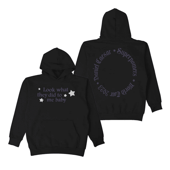 Daniel Caesar Superpowers World Tour Look What They Did to Me Baby Hoodies Long Sleeve Rapper Pullover