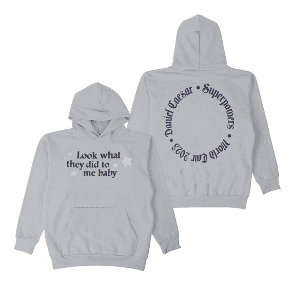 Daniel Caesar Superpowers World Tour Look What They Did to Me Baby Hoodies Long Sleeve Rapper Pullover