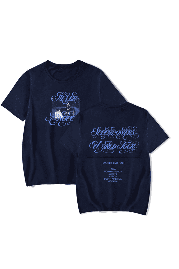 Daniel Caesar T-Shirt Superpowers World Tour Merch T Shirt Short Sleeve Men Women Streetwear Top Tees