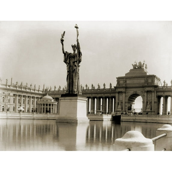 Daniel Chester French'S Statue Of The Republic In Basin At The World'S Columbian Exposition History (24 x 18)