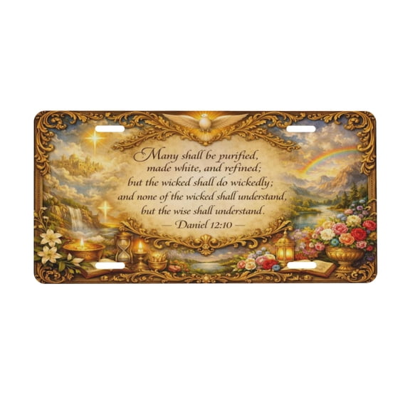Daniel Christian Scripture Faith Christian Gift License Plate, Front Car Plate With 4 Holes 6 x 12 inch