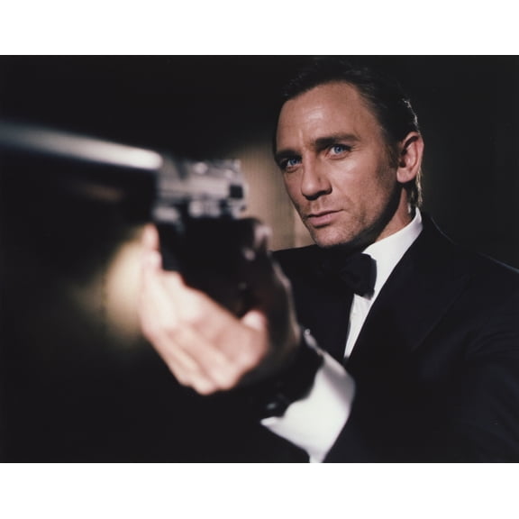Daniel Craig Firing Pistol in Black Tuxedo Photo Print (24 x 30)
