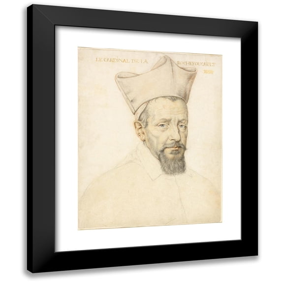 Daniel Dumonstier 19x24 Black Modern Framed Museum Art Print Titled - Bust of Cardinal De La Rochefoucault (1624)