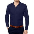 thumbnail image 1 of Daniel Hechter Mens Solid Button Up Shirt, Blue, X-Large, 1 of 2