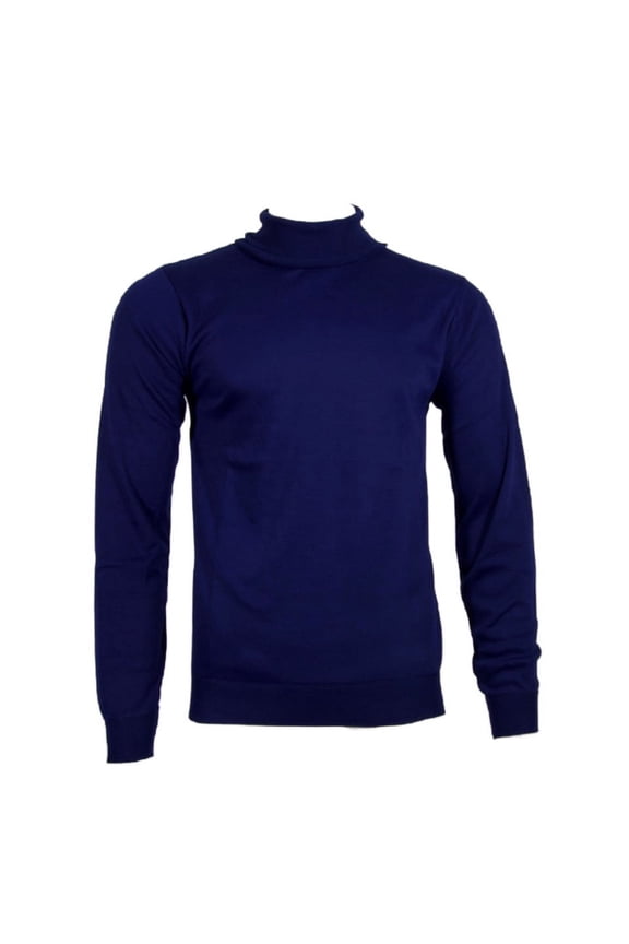 Men's Sweatshirt Turtle Neck Long Sleeve Casual Pullover Sweatshirt, Navy, 2XL