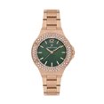 thumbnail image 1 of Daniel Klein 29mm Womens Watch, Gemstone Bezel, Sunburst Dial, Steel Band - Christmas Gift for Women, Gift for Mom, Gift for Her - Rose Gold Tone / Green Dial, 1 of 2