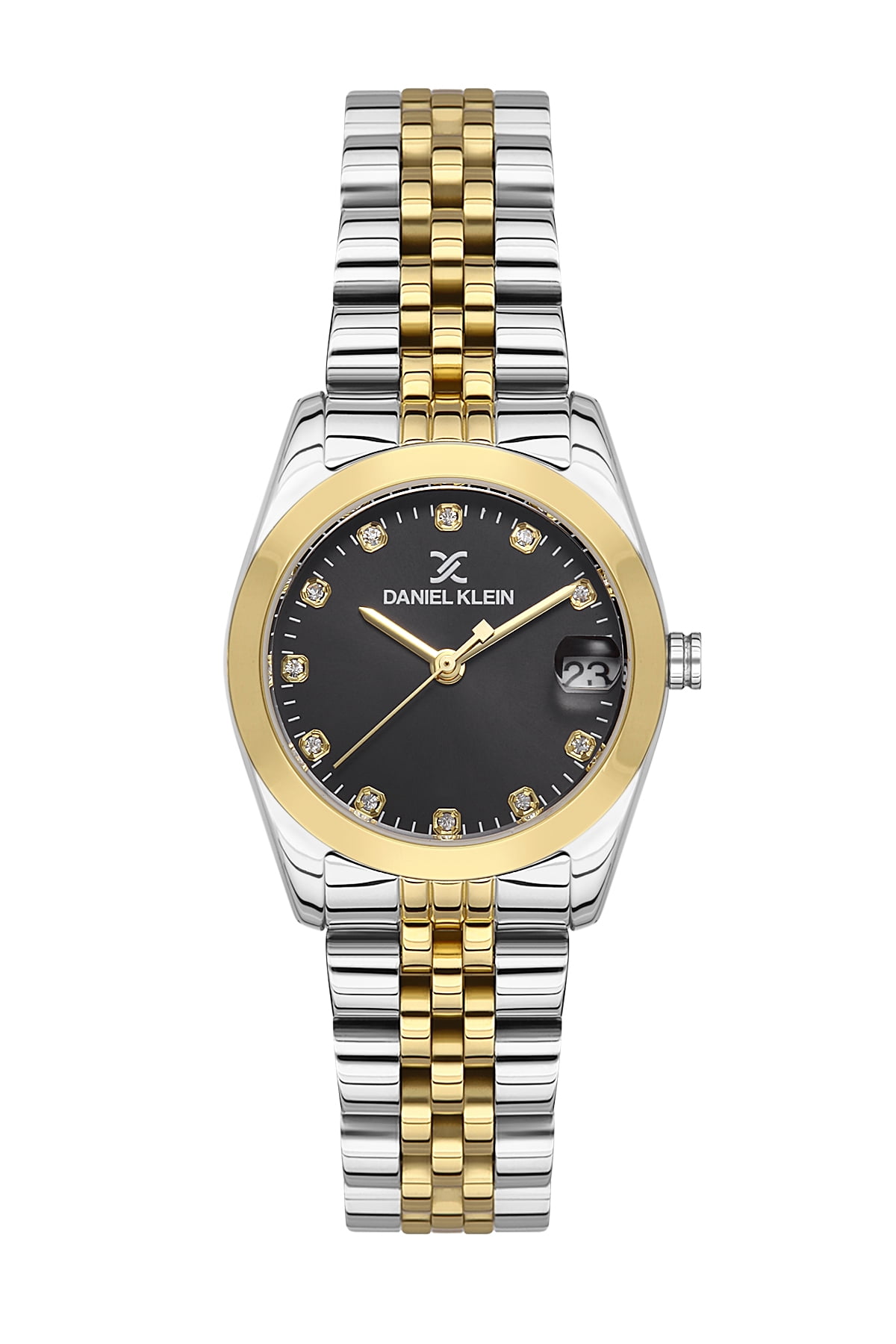 Daniel Klein 30mm Womens Watch Stainless Steel Strap Round Analog Quartz Crystal Markers Date Calendar Rose Gold Green Dial Walmart