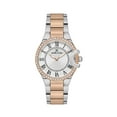 thumbnail image 1 of Daniel Klein 33mm Womens Watch Gemstone Bezel, Sunray Dial, Stainless Steel Band, Roman Numerals, Date - Christmas Gift for Women, Gift for Mom, Gift for Her - Silver Tone and Rose Gold Tone, 1 of 2