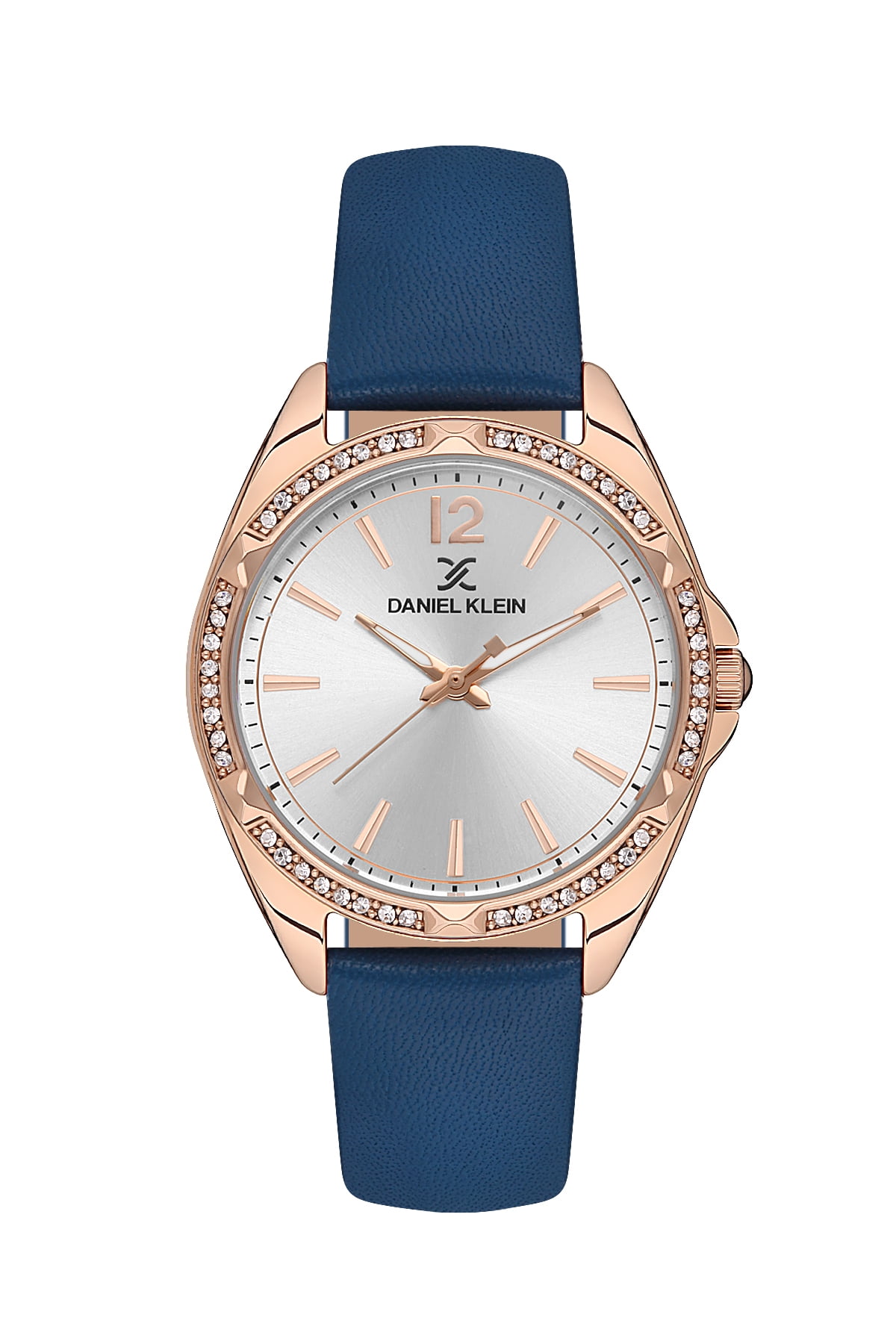 Anne Klein Women\'s Rose Gold Blue Leather Strap Analog Japanese Quartz Watch Leather Strap Classic Watch | Anne Klein main image 2