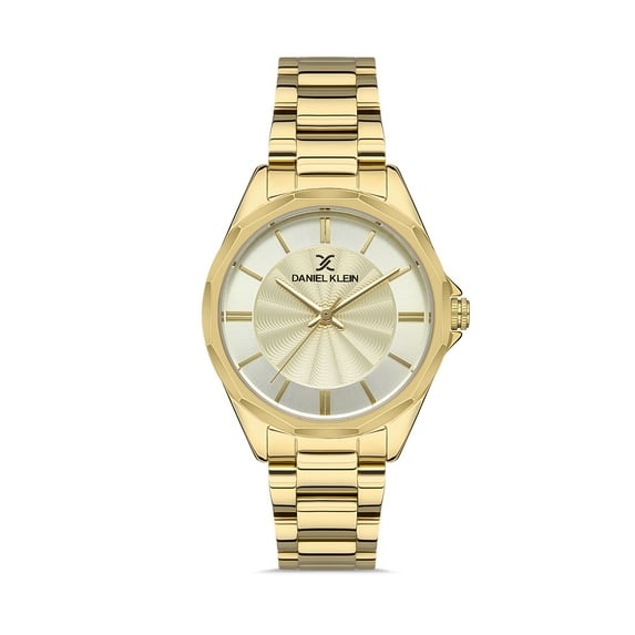 Daniel Klein 34mm Womens Watch, Stainless Steel Strap, Analog, Quartz, Colored Dial, Baton Index - Gold