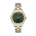 thumbnail image 1 of Daniel Klein 36mm Womens Analog Watch, Stainless Steel Band, Baton Index, Gemstone Bezel, Sunray Dial - Two-Tone / Green Dial, 1 of 2
