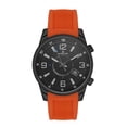 thumbnail image 1 of Daniel Klein 44mm Analog Mens Watch, Silicone Strap, Japanese Quartz Movement, Date - Black / Orange Strap, 1 of 2