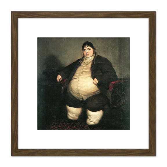 Daniel Lambert Portrait 8X8 Inch Square Wooden Framed Wall Art Print Picture with Mount