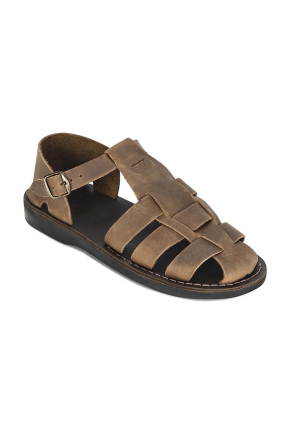 Daniel - Leather Fisherman Sport Sandal | Oiled Brown