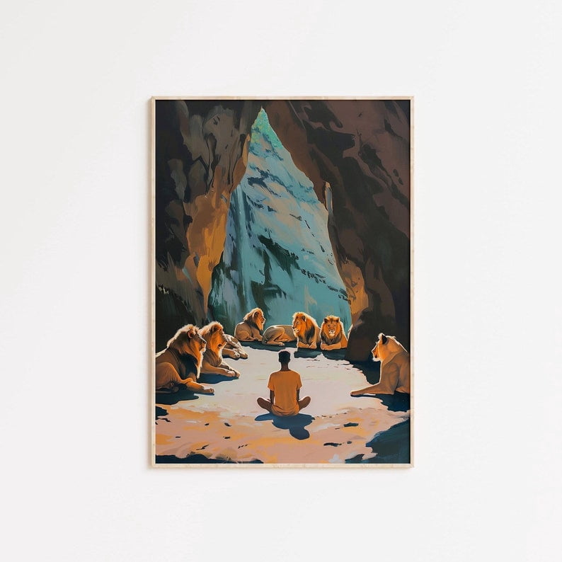 Daniel Print Daniel And The Lions Den Scripture Wall Art Prints Trendy, Christian ...