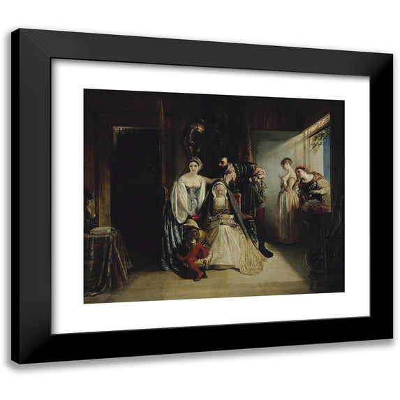 Daniel Maclise 17x15 Black Modern Framed Museum Art Print Titled - Francis the First and Diane of Poitiers (1834)