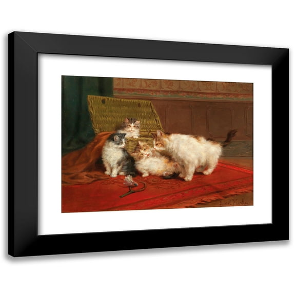 Daniel Merlin 24x18 Black Modern Framed Museum Art Print Titled - Cats