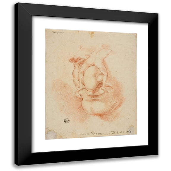 Daniel Mytens 12x14 Black Modern Framed Museum Art Print Titled - Allegory of Lust