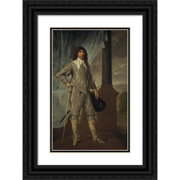 Daniel Mytens 17x24 Black Ornate Framed Double Matted Museum Art Print Titled: James Hamilton, 1st Duke of Hamilton, 1606