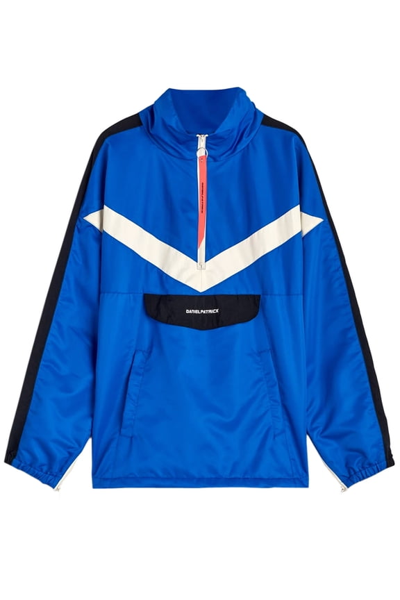 Mens Sport Panel Anorak Jacket Medium Cobalt/Black
