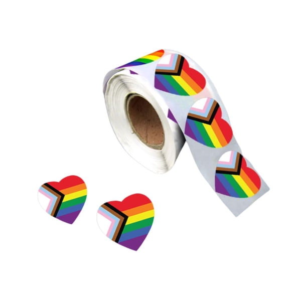 Daniel Quasar Flag Heart Stickers (250 per Roll)