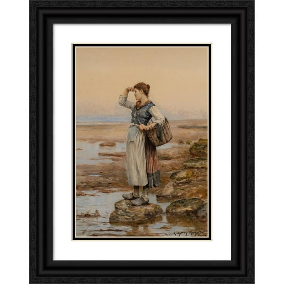 Daniel Ridgway Knight 11x14 Black Ornate Wood Framed Double Matted Museum Art Print Titled: The Water Carriers