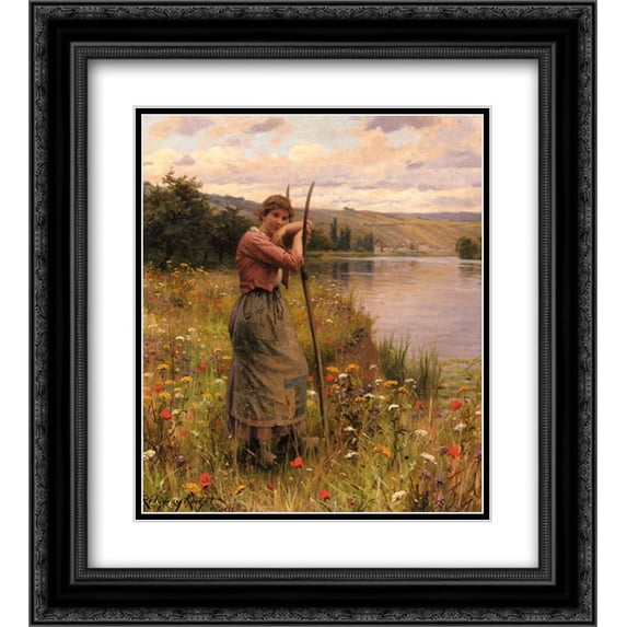 Daniel Ridgway Knight 2x Matted 20x24 Black Ornate Framed Art Print 'A Moment Of Rest'