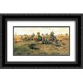 thumbnail image 1 of Daniel Ridgway Knight 2x Matted 24x16 Black Ornate Framed Art Print 'Peasants Lunching in a Field', 1 of 2