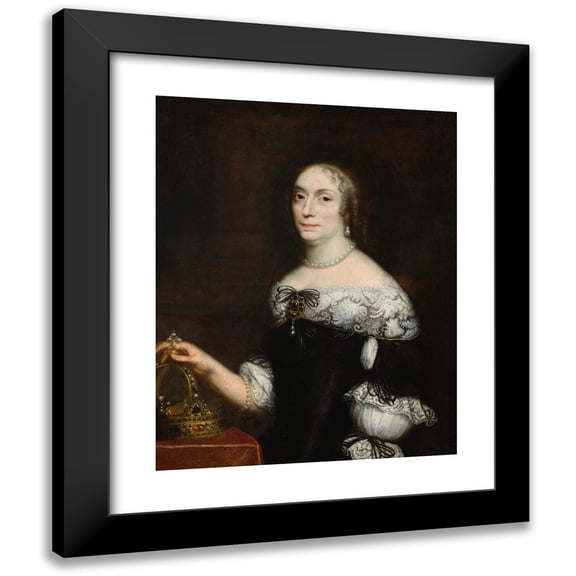 Daniel Schultz 20x24 Black Modern Framed Museum Art Print Titled - Portrait of Marie Louise Gonzaga (Until 1667)