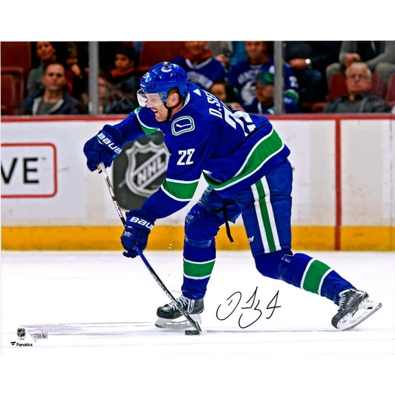 Daniel Sedin Vancouver Canucks Autographed 16" x 20" Blue Jersey Shooting Photograph - Fanatics Authentic Certified