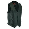 thumbnail image 1 of Daniel Smart Biker Vest for Men Economy Cowhide Black Motorcycle Vest with Unique V-Shaped Design and Multiple Pockets, 1 of 7