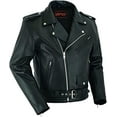 thumbnail image 1 of Daniel Smart Classic Leather Jacket for Man Black Cowhide Motorcycle Leather Jacket with Plain Sides Design, 1 of 5