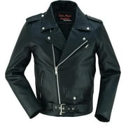 DS DANIEL SMART Daniel Smart Men Motorcycle Leather Jacket Black Economy Biker Leather Jacket