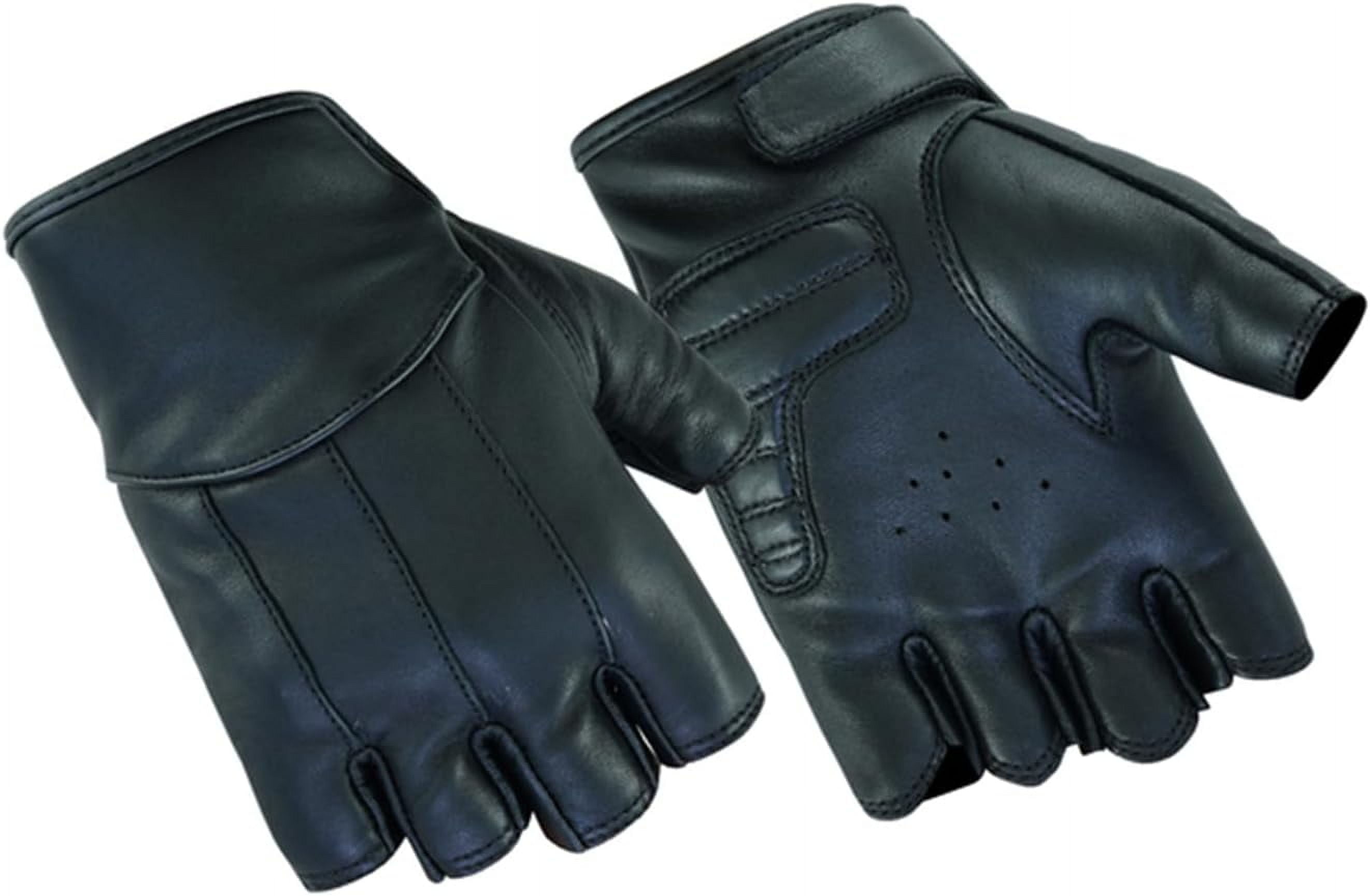 Daniel Smart Deerskin Leather Gloves – Fingerless Women Motorcycle Gloves with Gel Palm and Wrist Strap