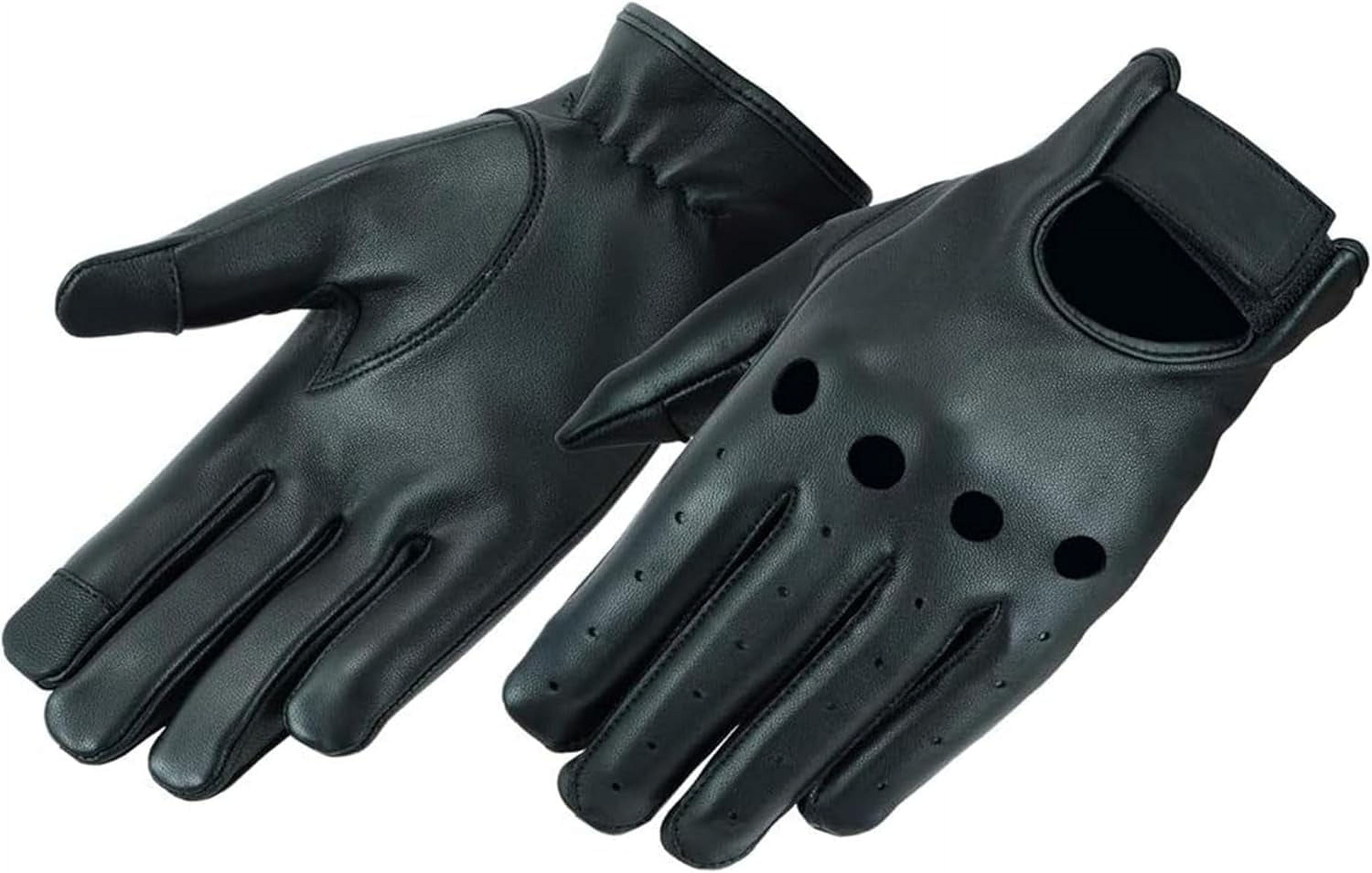 Daniel Smart Deerskin Leather Gloves – Unlined Motorcycle Gloves with Knuckle cuts Out and Touch Screen Fingertips