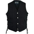 thumbnail image 1 of Daniel Smart Kid’s Denim Vest - Premium Denim Material Kid’s Vest with Unique Laced up Sides Design and Multiple Pockets, 1 of 4