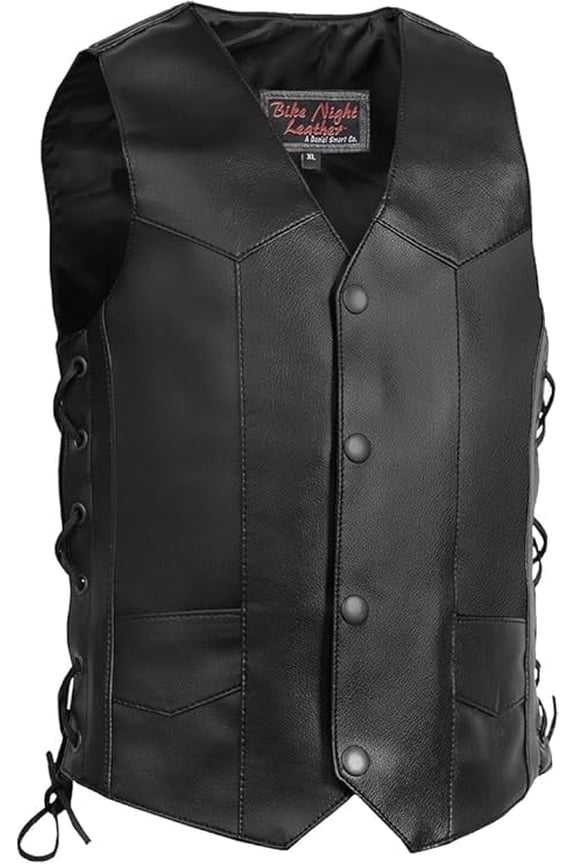 Daniel Smart Kids Motorcycle Vest - Faux Leather Black Biker Vest with V-Neck Design & Multiple Pockets for Children