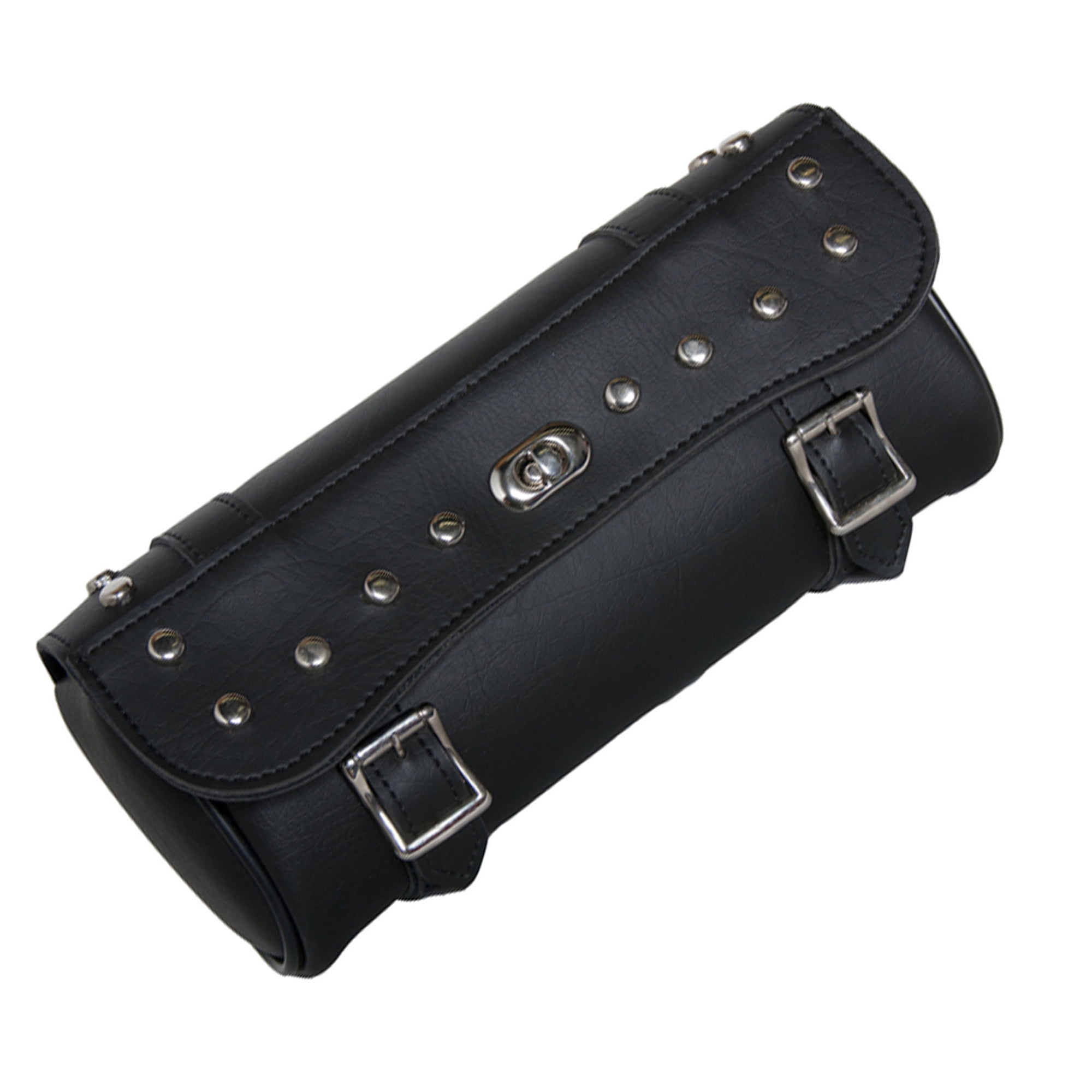 Daniel Smart Large Two Strap Tool Bag - Waterproof and Durable Premium Synthetic Leather with Stunning Twist and Pin Buckle Lock Design with Studs