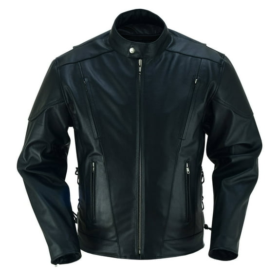 Daniel Smart Leather Motorcycle Jacket Men Premium Cowhide Leather Jacket with Euro Collar Design