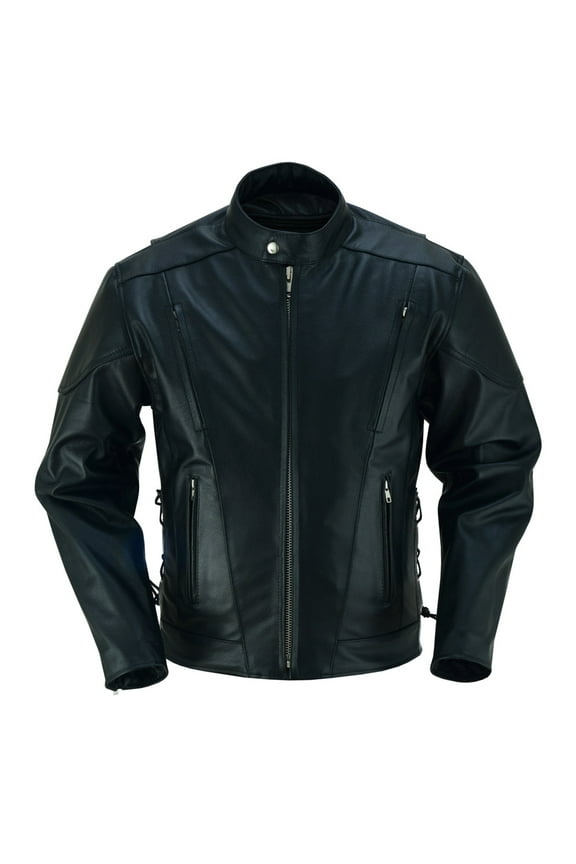 Daniel Smart Leather Motorcycle Jacket Men Premium Cowhide Leather Jacket with Euro Collar Design