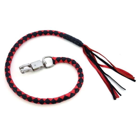 Daniel Smart Leather Motorcycle Whip with Pool Ball Biker Get Back Whip 42”Long Motorcycle Handle Bar Accessories.