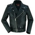 thumbnail image 1 of Daniel Smart Men Motorcycle Leather Jacket Black Economy Biker Leather Jacket, 1 of 6