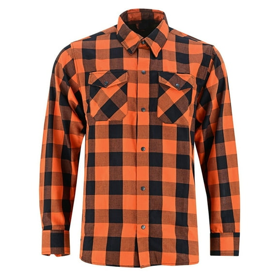 Daniel Smart Men Polyester Flannel Plaid Shirts - Regular Fit Long Sleeve Button Down Casual Shirts with Front Chest Pockets