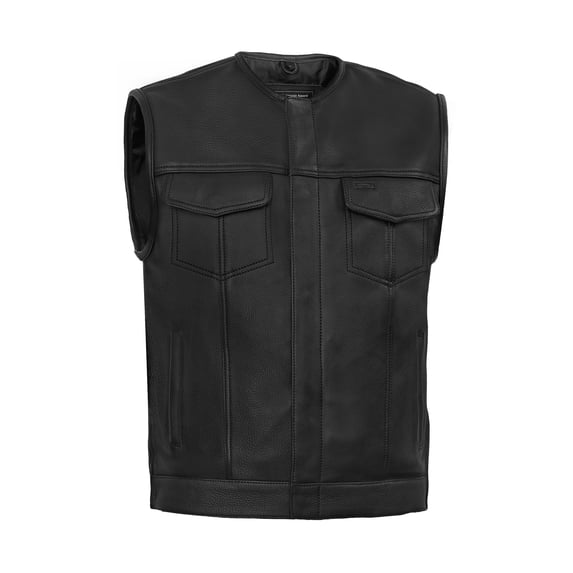 Daniel Smart Men leather vest Cowhide Motorcycle Leather Vest