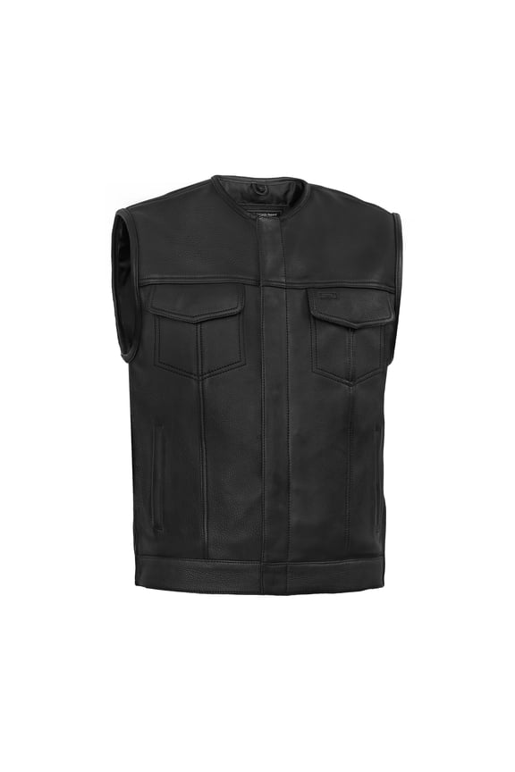 Daniel Smart Men leather vest Cowhide Motorcycle Leather Vest