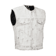 thumbnail image 1 of Daniel Smart Men’s Canvas Motorcycle Vest – Club Style Sleeveless Riding Vest with Multiple Utility Pockets, 1 of 3