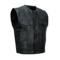 thumbnail image 1 of Daniel Smart Men’s Crocodile Pattern Leather Biker Vest – Club Style Motorcycle Vest with Snap Front and Interior Storage Pockets, 1 of 4
