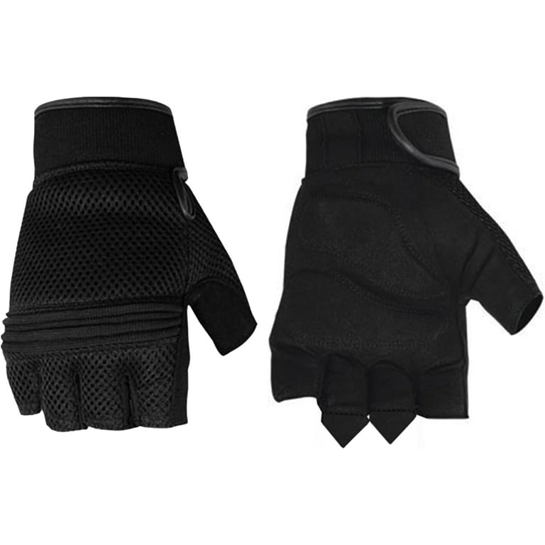 Daniel Smart Men's Leather Gloves – Fingerless Motorcycle Gloves