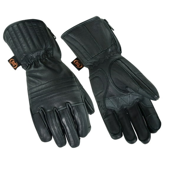 Daniel Smart Men’s Leather Gloves –Naked Goat Leather Motorcycle Glove with Insulated Liner and Touch Screen Finger Tip